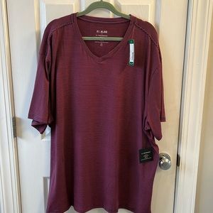 01.Algo short sleeve shirt. 3XL. Blue and maroon striped. So soft.